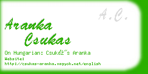 aranka csukas business card